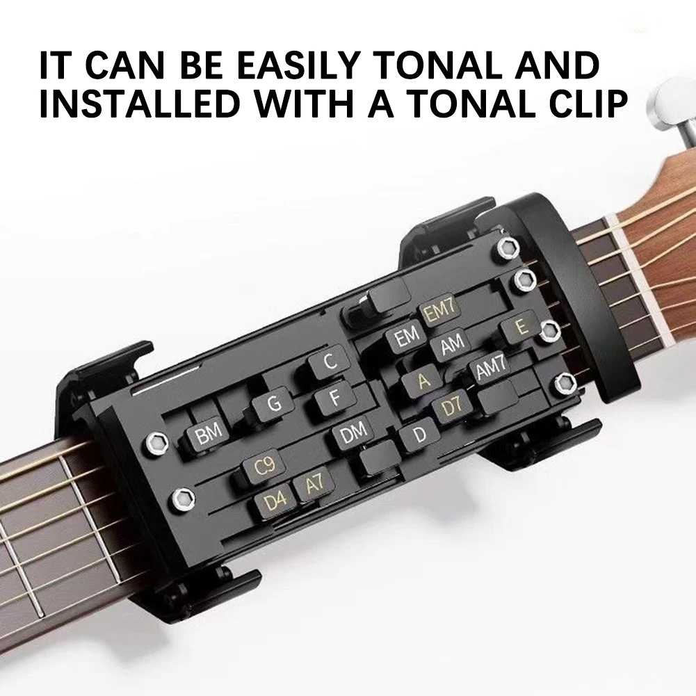 Chord Presser For Guitars Presser Learning Aid With One-Touch Chord Switching Finger Pain Relief Trainers For Smooth-Practice