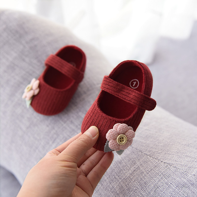 Lovely Flower Infant Girl Shoes Cotton Bottom Baby Soft Sole Princess Toddler First Walker Lightweight Newborn Prewalkers Shoe