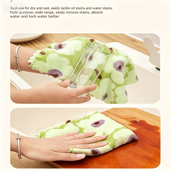 New Dishcloth Kitchen Dish Cloths,Non-Stick Oil&Highly Absorbent,Fast Drying Reusable Kitchen Towels for Cleaning Cleaning Cloth