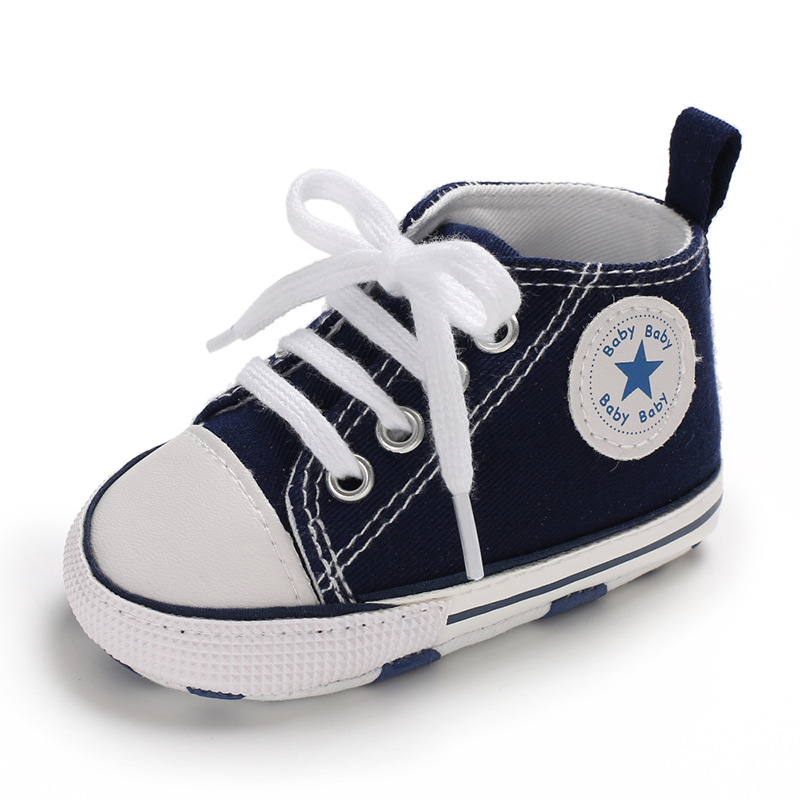 Baby Canvas Classic Sports Sneakers Newborn Baby Boys Girls Print Star First Walkers Shoes Infant Toddler Anti-slip Baby Shoes