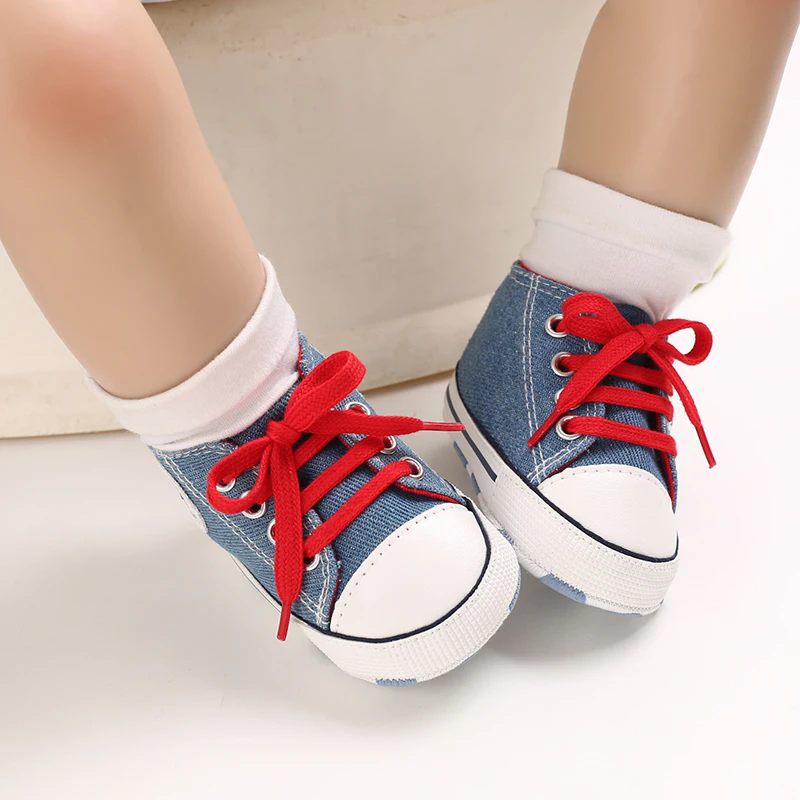 Baby Canvas Classic Sports Sneakers Newborn Baby Boys Girls Print Star First Walkers Shoes Infant Toddler Anti-slip Baby Shoes