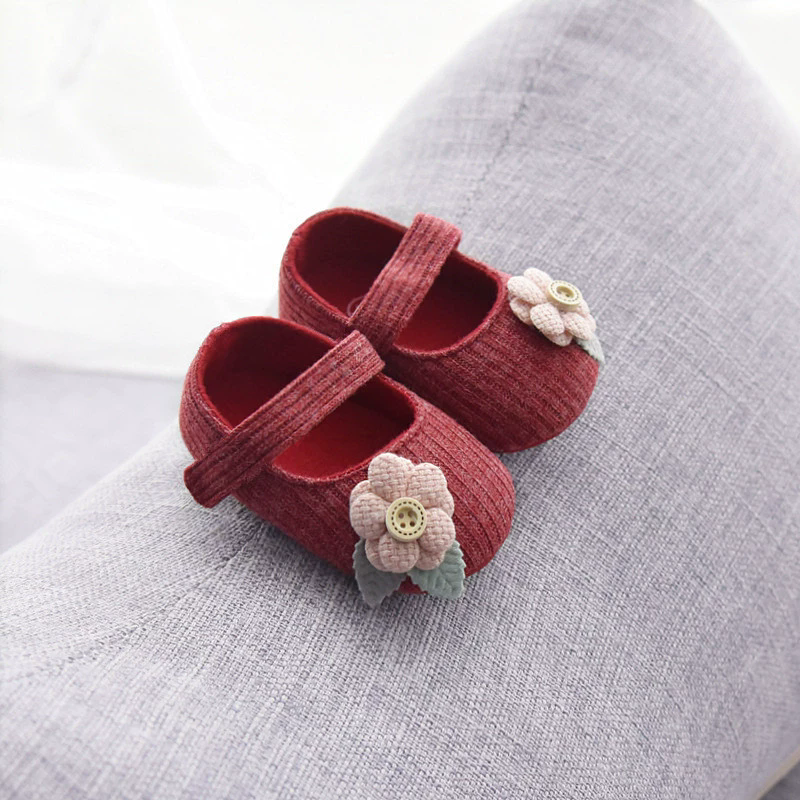 Lovely Flower Infant Girl Shoes Cotton Bottom Baby Soft Sole Princess Toddler First Walker Lightweight Newborn Prewalkers Shoe