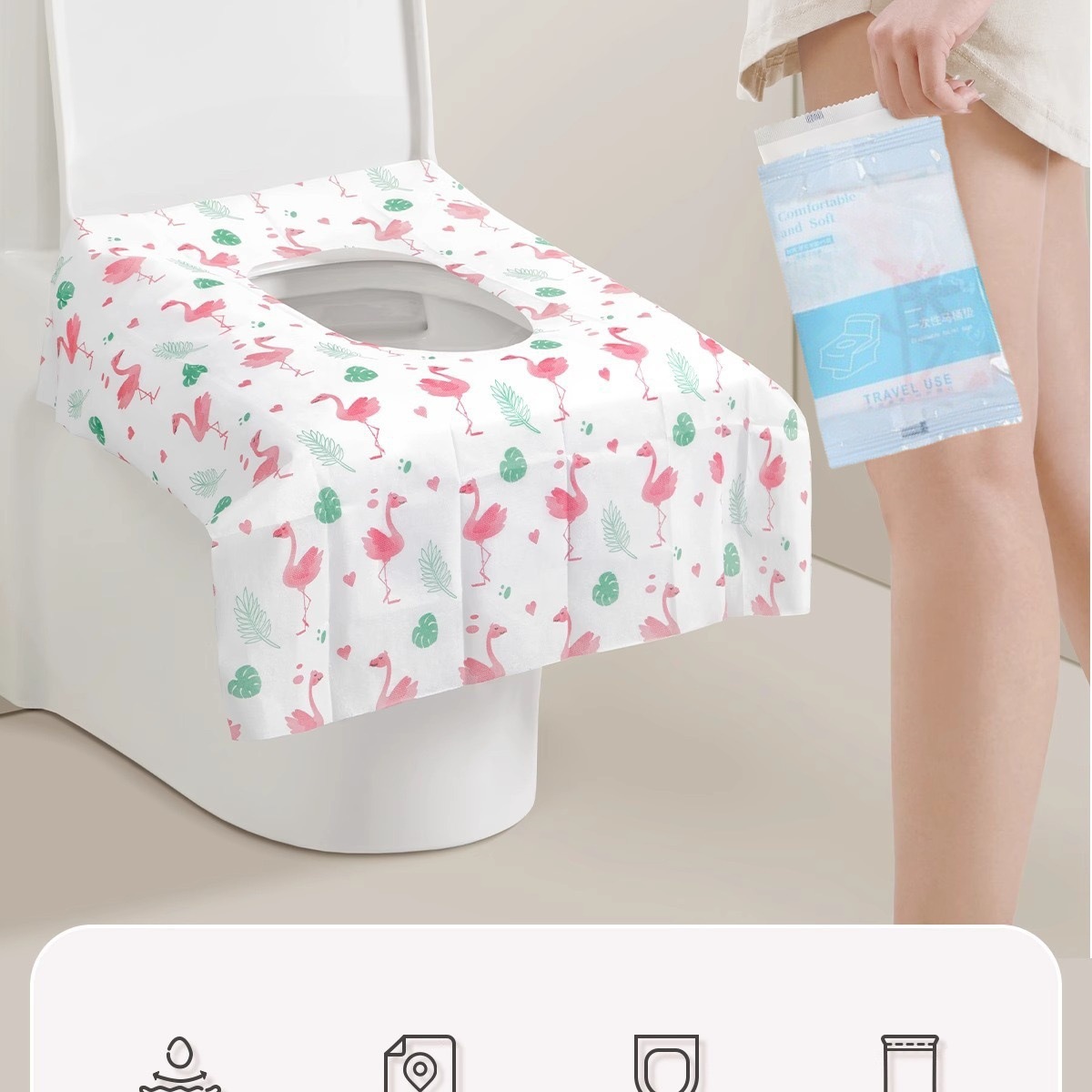 Toilet Seat Covers Disposable, 10 Pcs Extra Large Waterproof Toilet Cover for Toddlers & Adults, Portable Individually