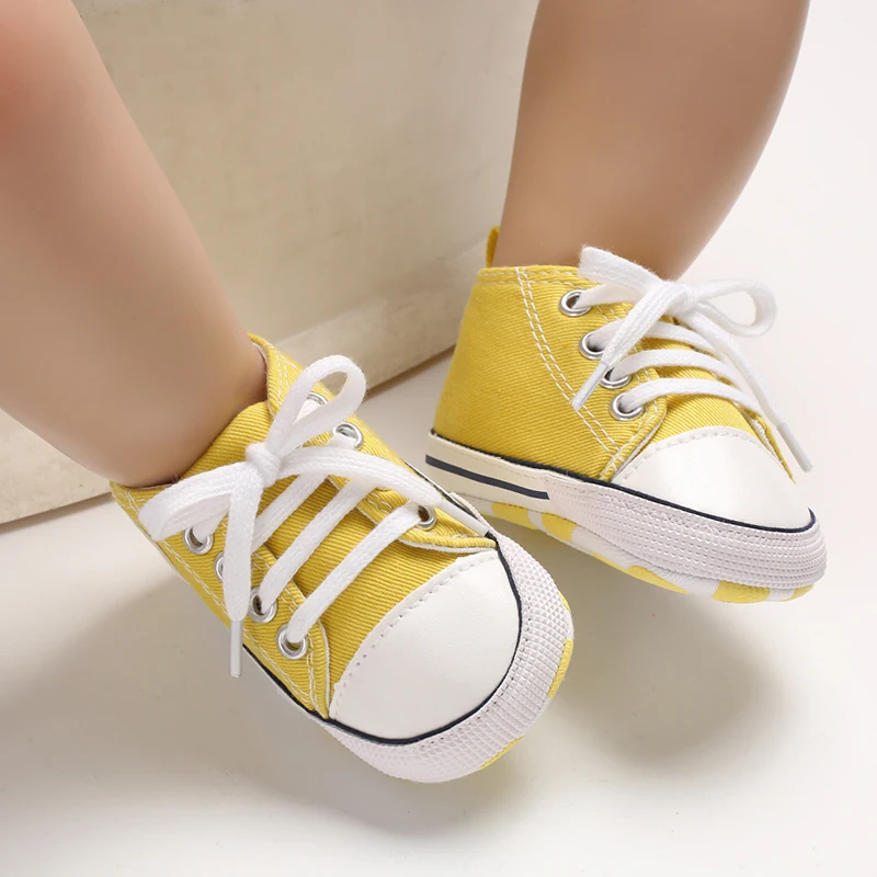 Baby Canvas Classic Sports Sneakers Newborn Baby Boys Girls Print Star First Walkers Shoes Infant Toddler Anti-slip Baby Shoes