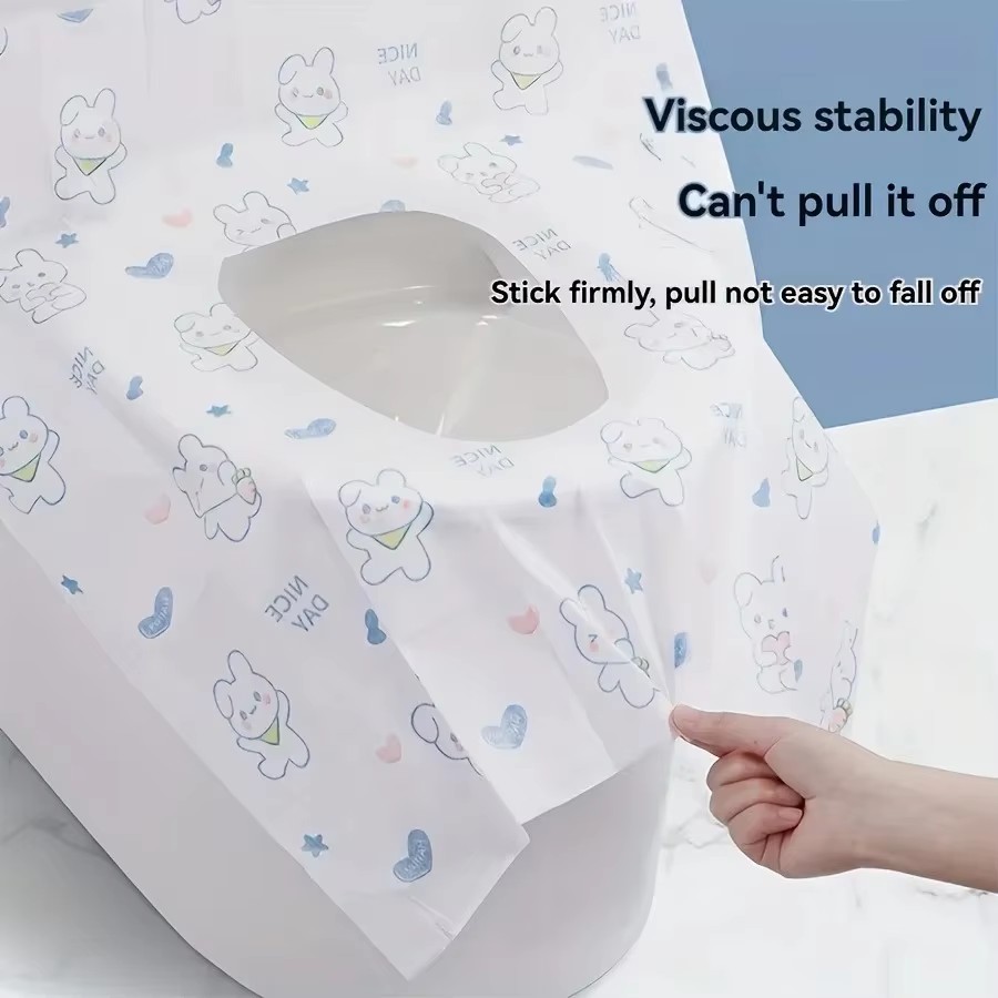 Toilet Seat Covers Disposable, 10 Pcs Extra Large Waterproof Toilet Cover for Toddlers & Adults, Portable Individually