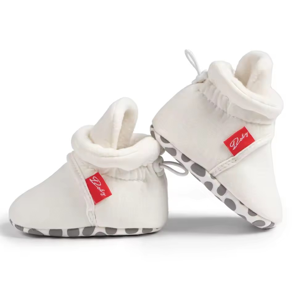 Winter Baby Boy Girl Socks Booties Fluff Soft Elastic Cord First Walkers Anti-slip Indoor Warm Newborn Baby Shoes Moccasin