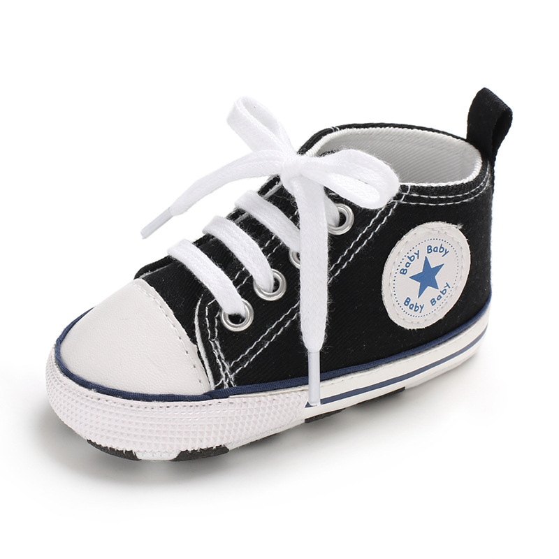 Baby Canvas Classic Sports Sneakers Newborn Baby Boys Girls Print Star First Walkers Shoes Infant Toddler Anti-slip Baby Shoes