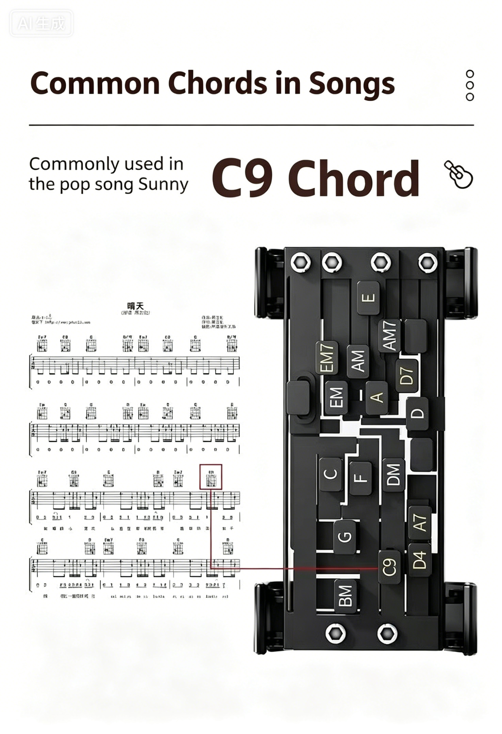 Chord Presser For Guitars Presser Learning Aid With One-Touch Chord Switching Finger Pain Relief Trainers For Smooth-Practice