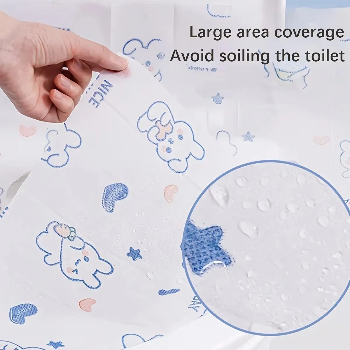 Toilet Seat Covers Disposable, 10 Pcs Extra Large Waterproof Toilet Cover for Toddlers & Adults, Portable Individually