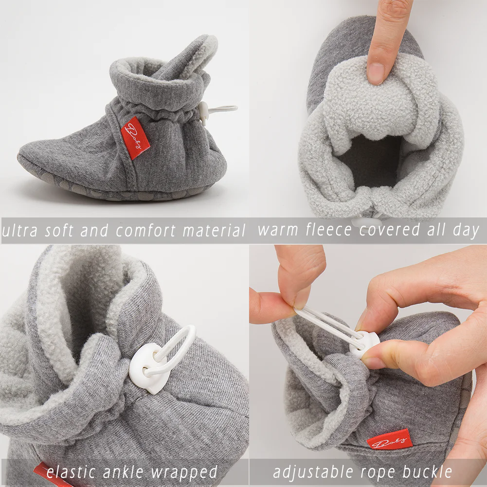 Winter Baby Boy Girl Socks Booties Fluff Soft Elastic Cord First Walkers Anti-slip Indoor Warm Newborn Baby Shoes Moccasin