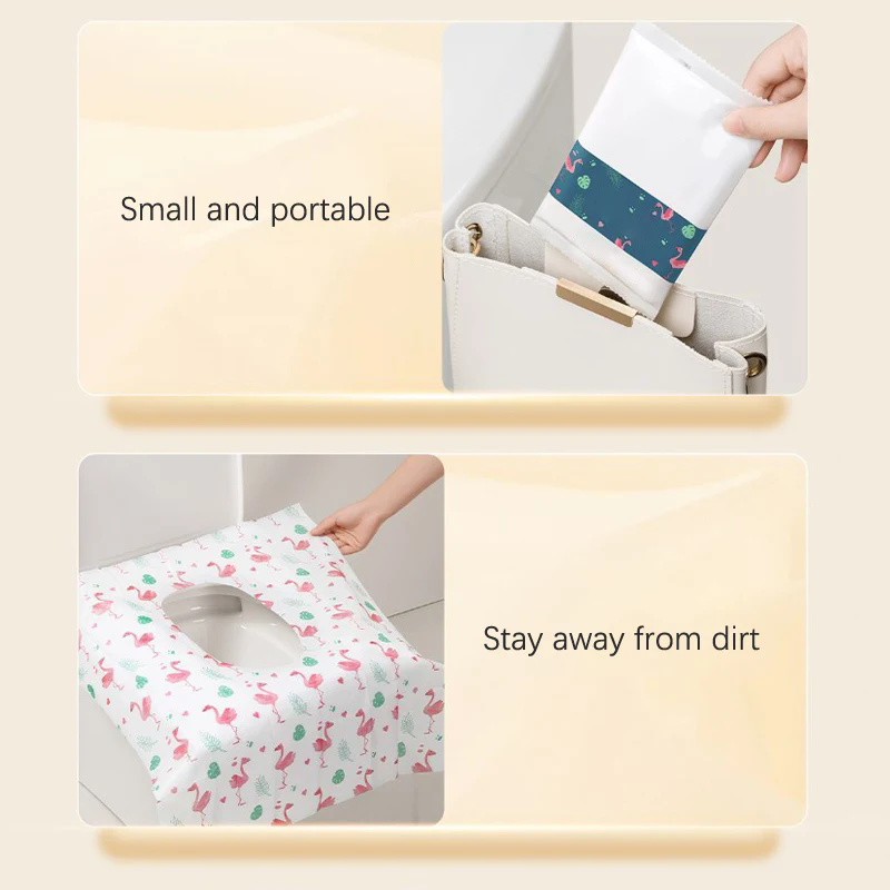 Toilet Seat Covers Disposable, 10 Pcs Extra Large Waterproof Toilet Cover for Toddlers & Adults, Portable Individually