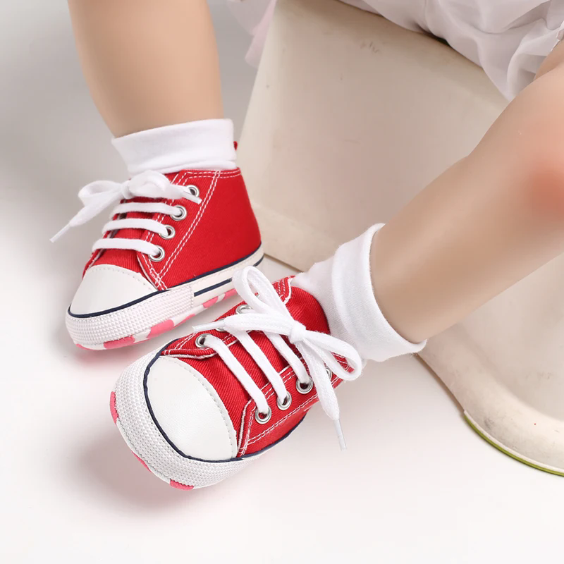 Baby Canvas Classic Sports Sneakers Newborn Baby Boys Girls Print Star First Walkers Shoes Infant Toddler Anti-slip Baby Shoes