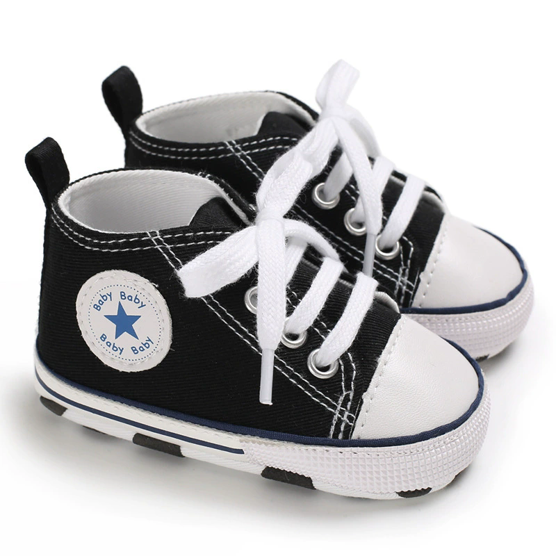 Baby Canvas Classic Sports Sneakers Newborn Baby Boys Girls Print Star First Walkers Shoes Infant Toddler Anti-slip Baby Shoes
