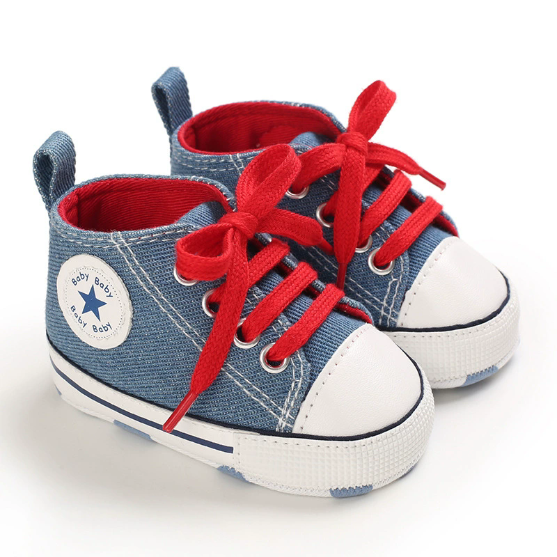 Baby Canvas Classic Sports Sneakers Newborn Baby Boys Girls Print Star First Walkers Shoes Infant Toddler Anti-slip Baby Shoes