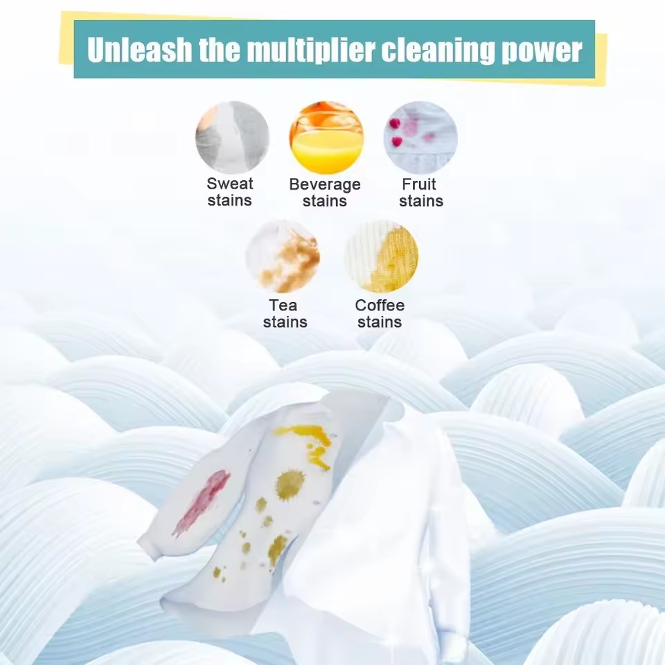 30 PCS Laundry Tablets Strong Decontamination Laundry Detergent Sheet Clothes Cleaning Laundry Soap Laundry Bubble Paper