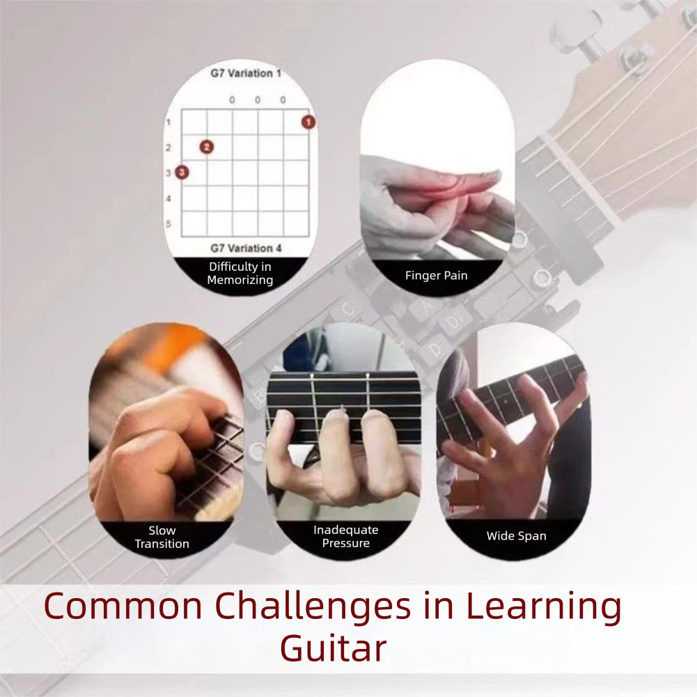 Chord Presser For Guitars Presser Learning Aid With One-Touch Chord Switching Finger Pain Relief Trainers For Smooth-Practice
