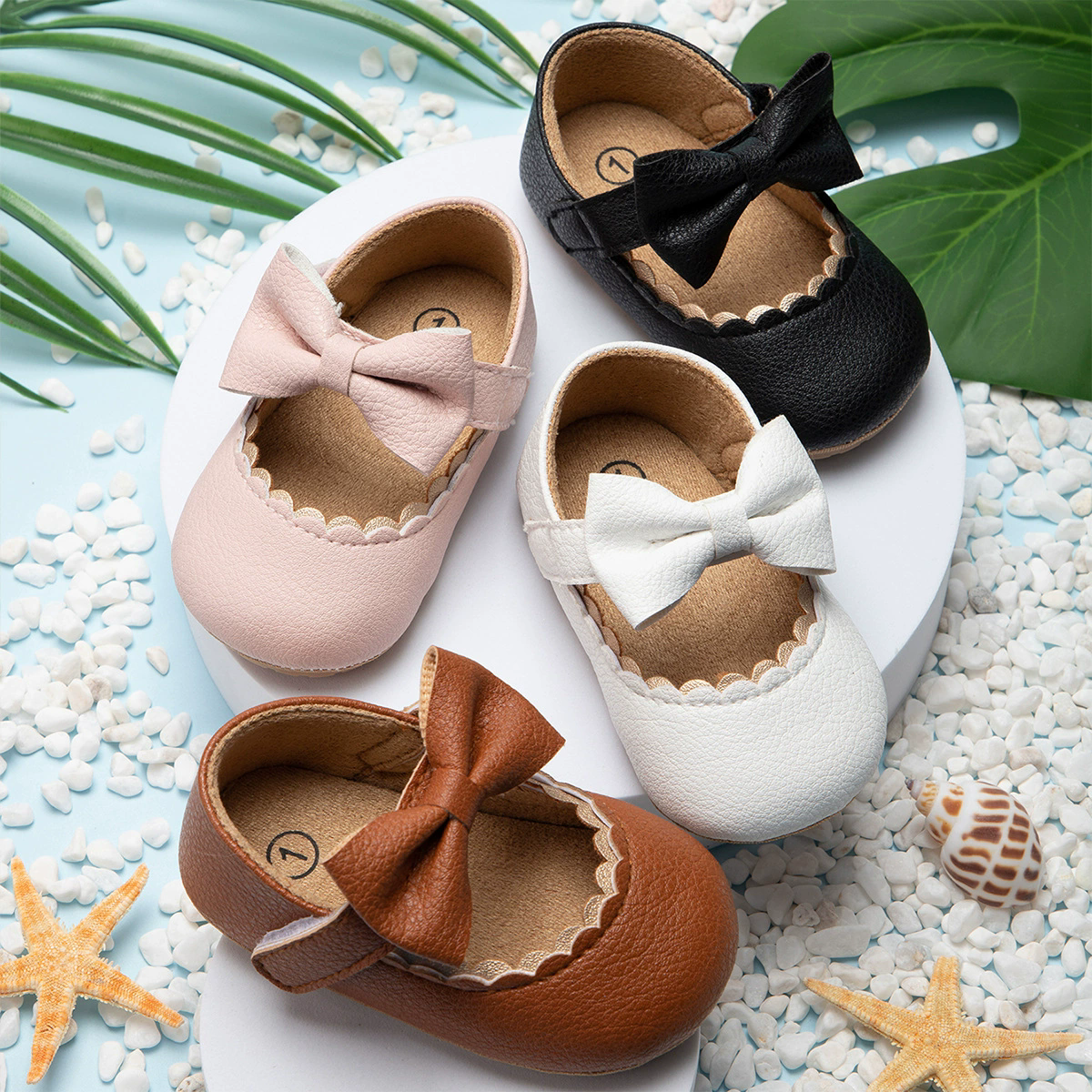 2026Black Fashion Newborn Party Princess Shoes Boys And Girls' First Step Walking Shoes Rubber Soled Anti Slip Baby Shoes 0-18M