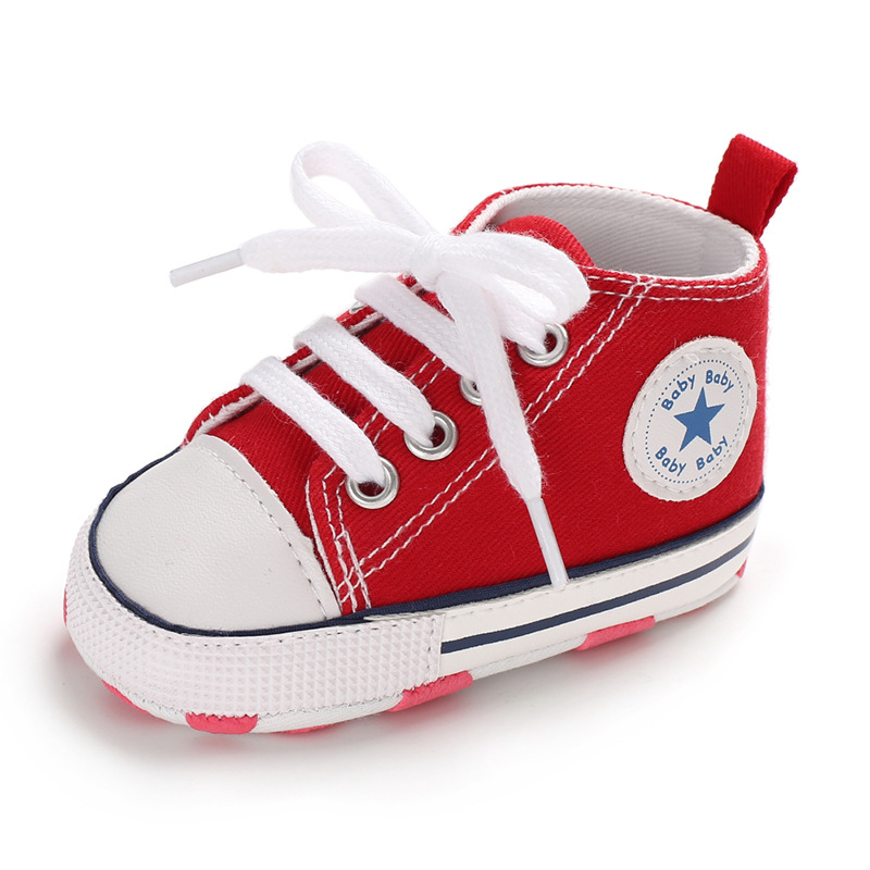 Baby Canvas Classic Sports Sneakers Newborn Baby Boys Girls Print Star First Walkers Shoes Infant Toddler Anti-slip Baby Shoes