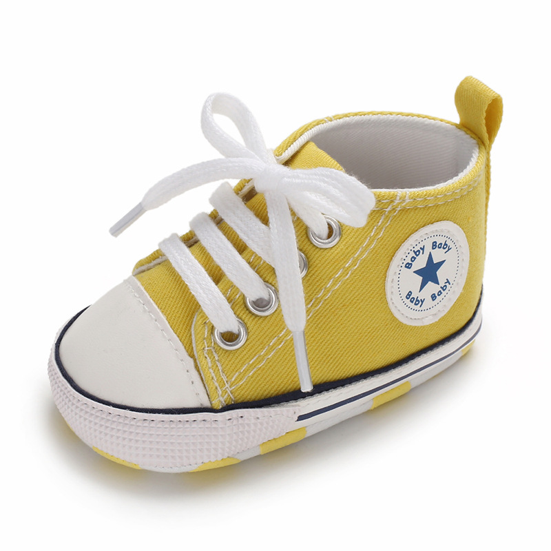 Baby Canvas Classic Sports Sneakers Newborn Baby Boys Girls Print Star First Walkers Shoes Infant Toddler Anti-slip Baby Shoes