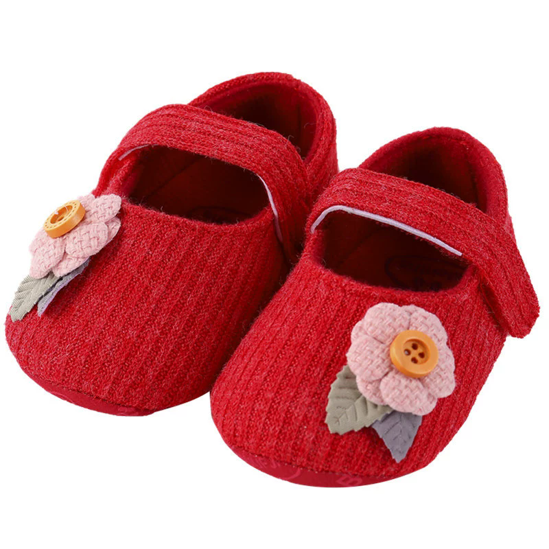 Lovely Flower Infant Girl Shoes Cotton Bottom Baby Soft Sole Princess Toddler First Walker Lightweight Newborn Prewalkers Shoe