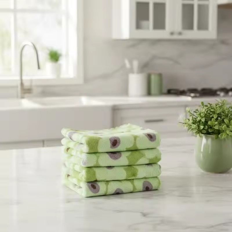 New Dishcloth Kitchen Dish Cloths,Non-Stick Oil&Highly Absorbent,Fast Drying Reusable Kitchen Towels for Cleaning Cleaning Cloth