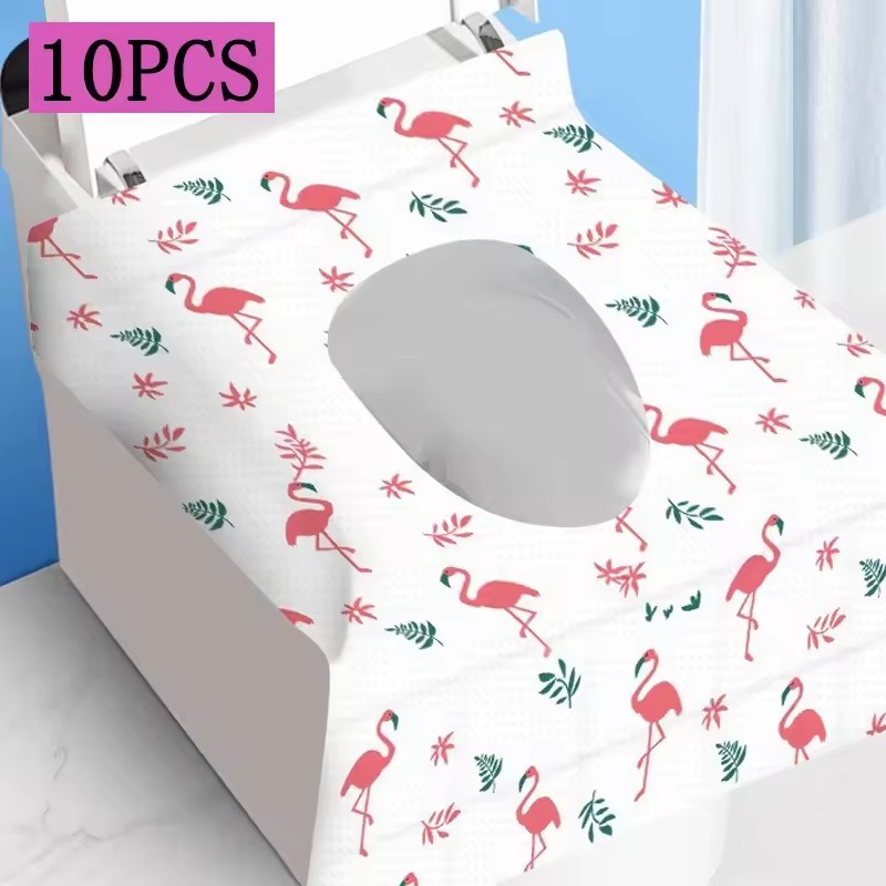 Toilet Seat Covers Disposable, 10 Pcs Extra Large Waterproof Toilet Cover for Toddlers & Adults, Portable Individually