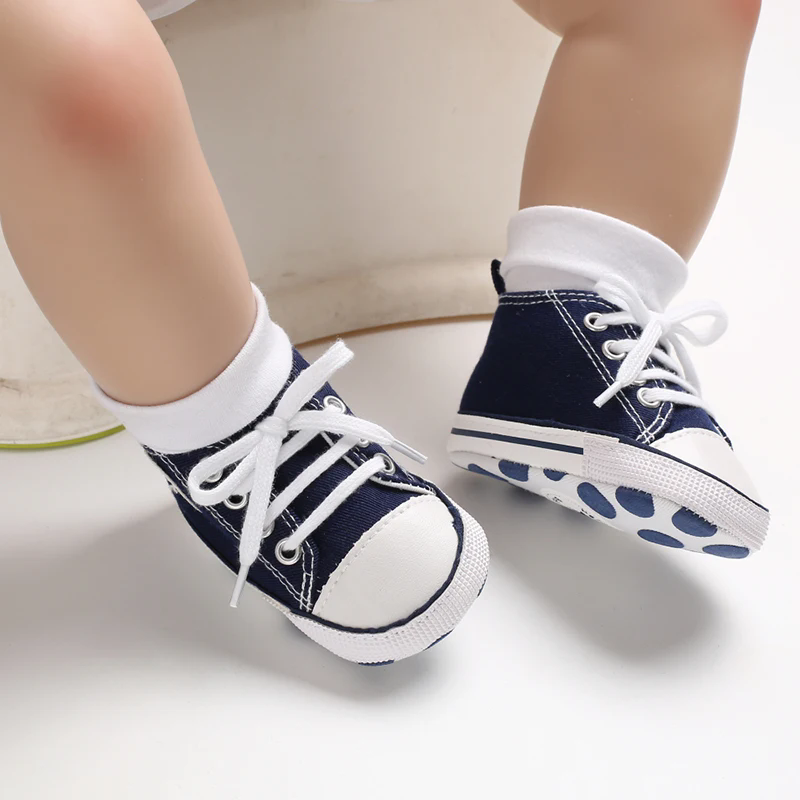 Baby Canvas Classic Sports Sneakers Newborn Baby Boys Girls Print Star First Walkers Shoes Infant Toddler Anti-slip Baby Shoes