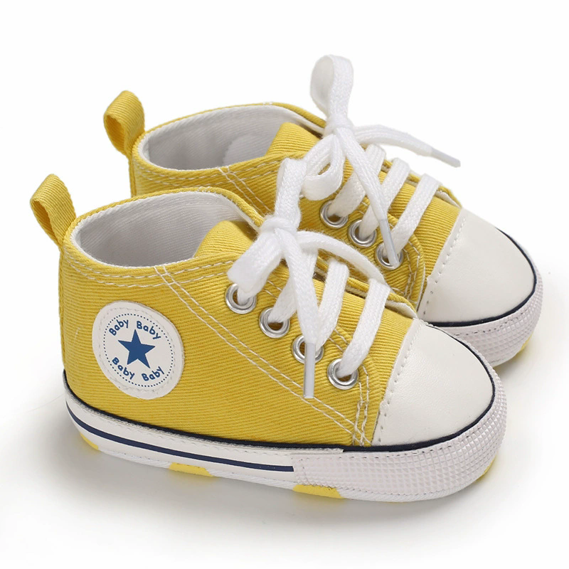 Baby Canvas Classic Sports Sneakers Newborn Baby Boys Girls Print Star First Walkers Shoes Infant Toddler Anti-slip Baby Shoes