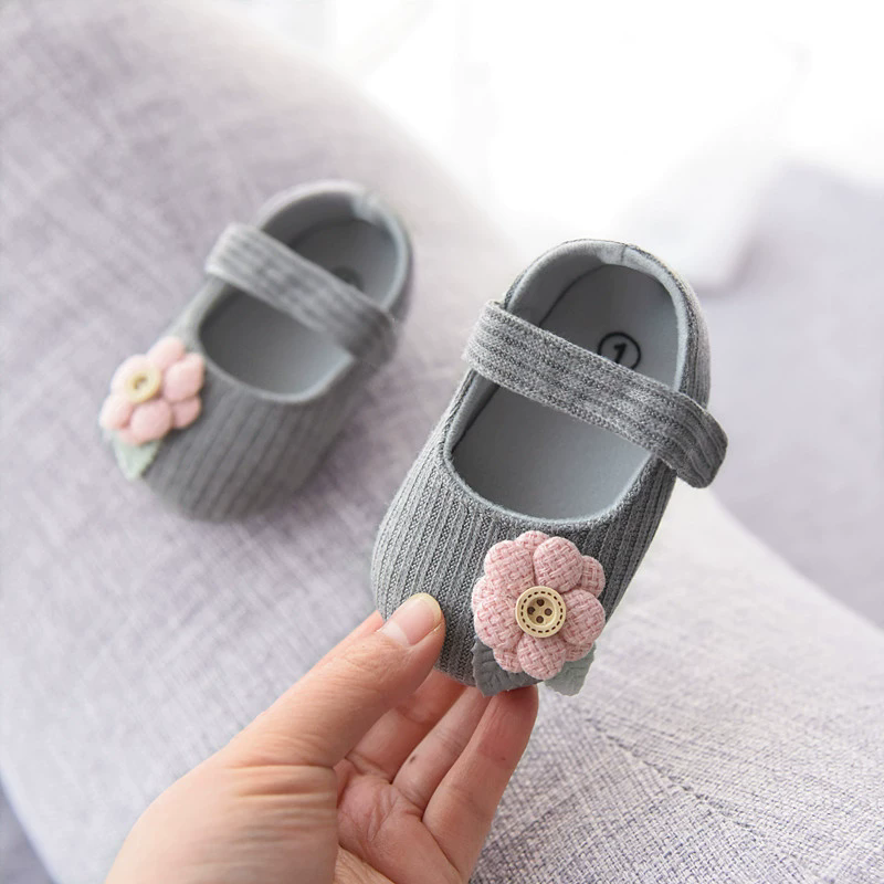 Lovely Flower Infant Girl Shoes Cotton Bottom Baby Soft Sole Princess Toddler First Walker Lightweight Newborn Prewalkers Shoe