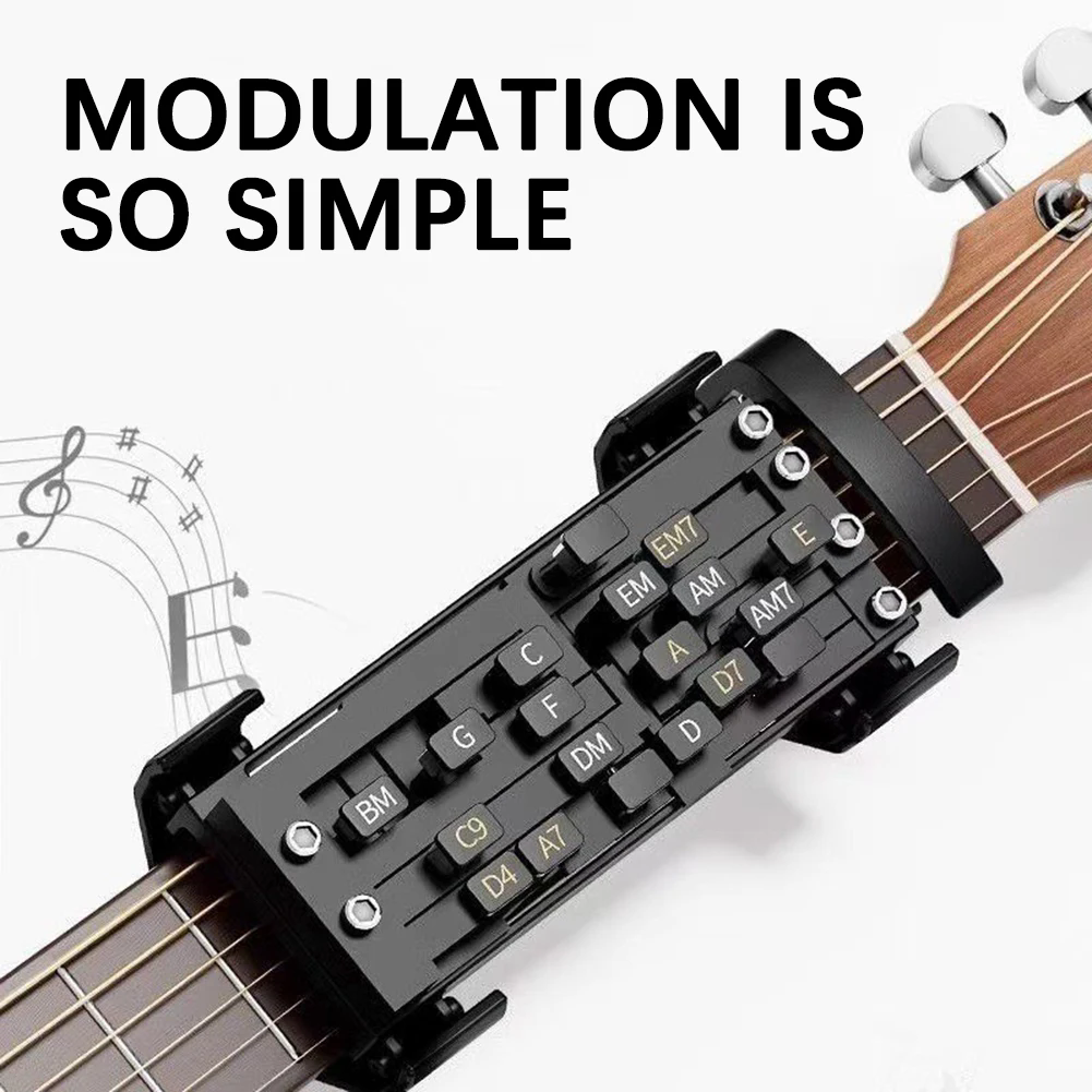 Chord Presser For Guitars Presser Learning Aid With One-Touch Chord Switching Finger Pain Relief Trainers For Smooth-Practice