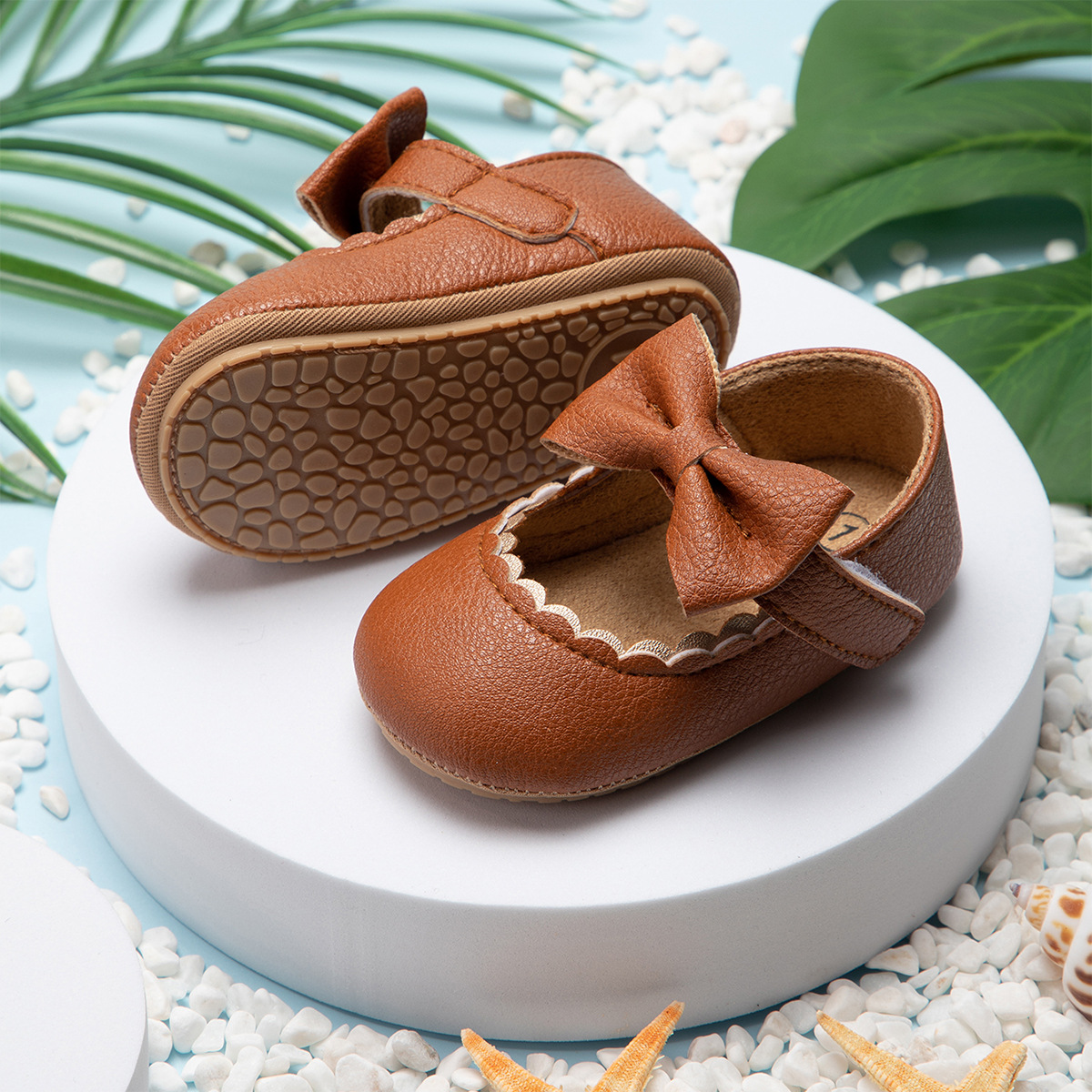 2026Black Fashion Newborn Party Princess Shoes Boys And Girls' First Step Walking Shoes Rubber Soled Anti Slip Baby Shoes 0-18M