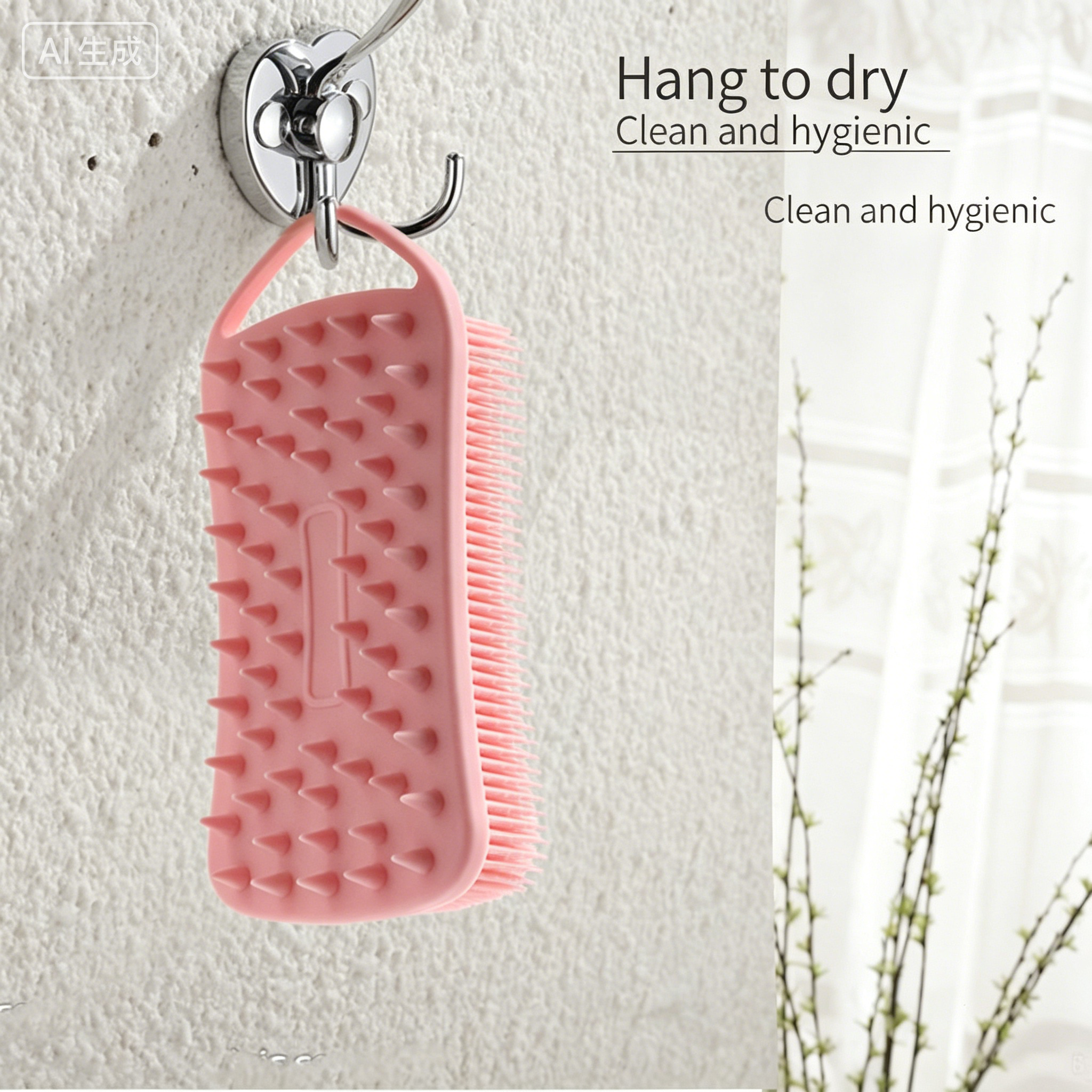 Silicone Shower Brush Soft Silicone Body Scrubber Scalp Massager Shampoo Brush Double-Sided Body Brush Foam Skin Clean Tools