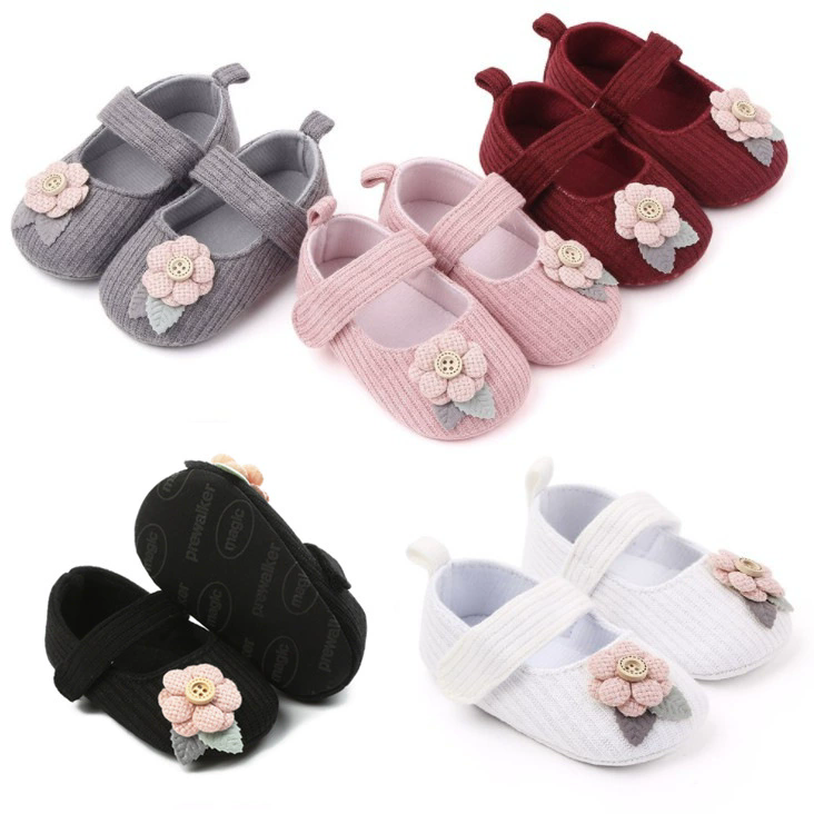 Lovely Flower Infant Girl Shoes Cotton Bottom Baby Soft Sole Princess Toddler First Walker Lightweight Newborn Prewalkers Shoe