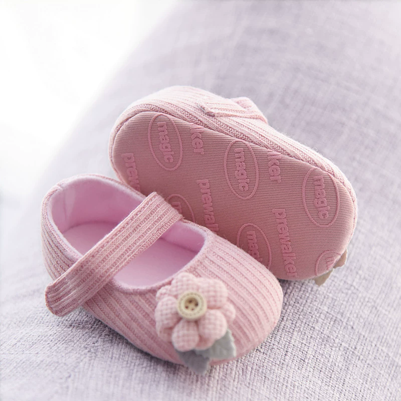 Lovely Flower Infant Girl Shoes Cotton Bottom Baby Soft Sole Princess Toddler First Walker Lightweight Newborn Prewalkers Shoe