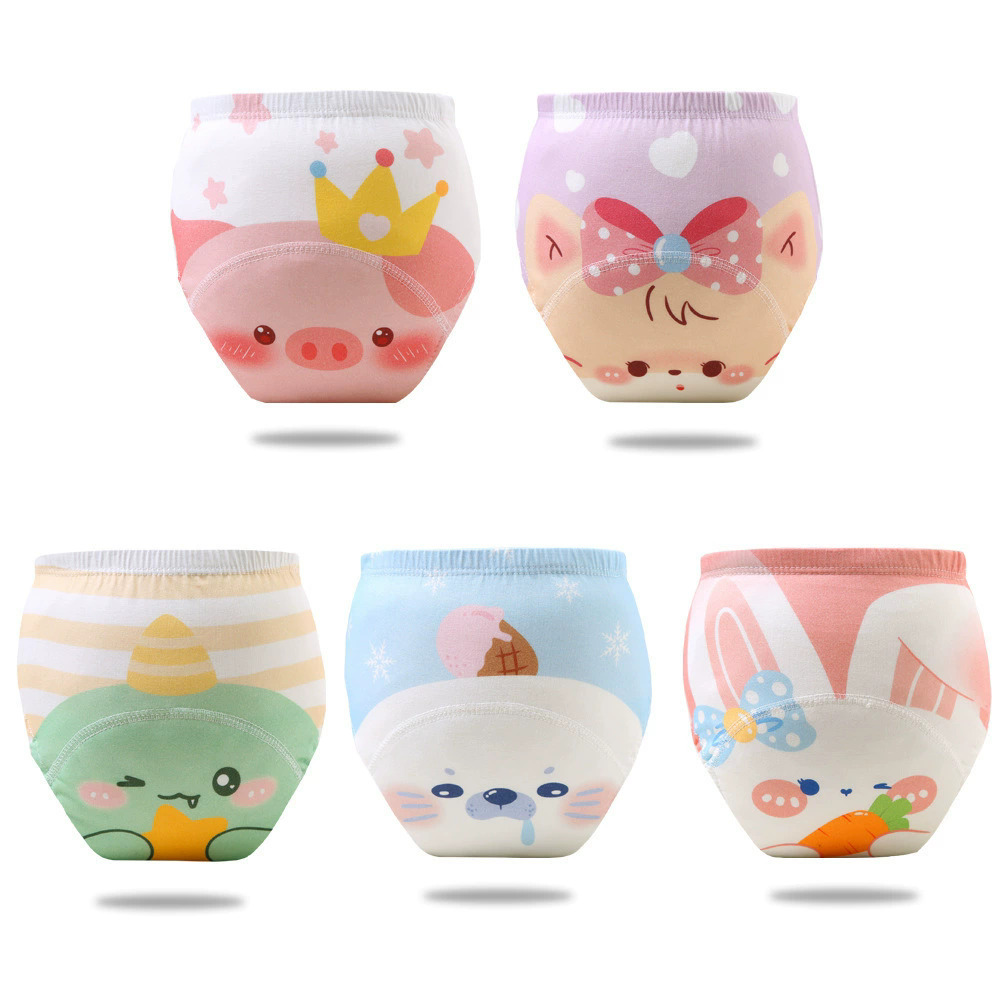 4PCS Baby Waterproof Diapers Pee Shorts Underwears Reusable Soft Ecological Cotton Toddler Potty Training Pants For Boys Girls
