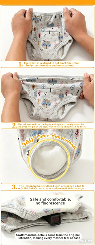4PCS Baby Waterproof Diapers Pee Shorts Underwears Reusable Soft Ecological Cotton Toddler Potty Training Pants For Boys Girls