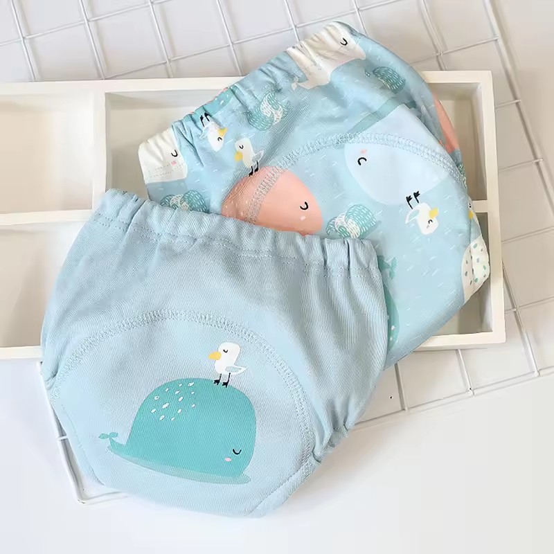 4PCS Baby Waterproof Diapers Pee Shorts Underwears Reusable Soft Ecological Cotton Toddler Potty Training Pants For Boys Girls