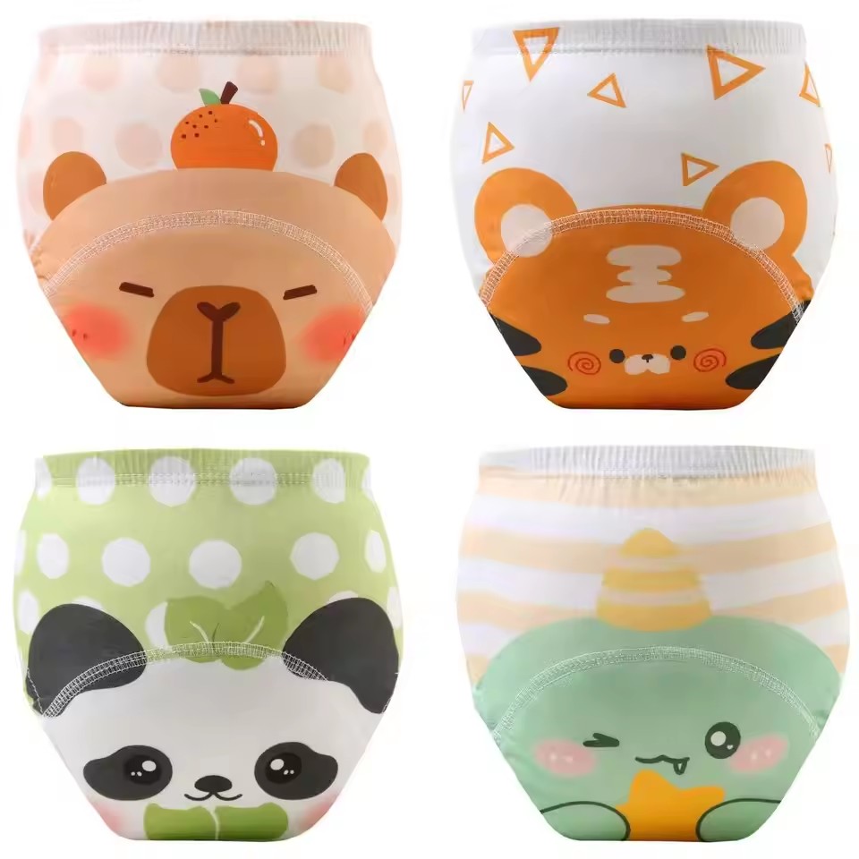 4PCS Baby Waterproof Diapers Pee Shorts Underwears Reusable Soft Ecological Cotton Toddler Potty Training Pants For Boys Girls