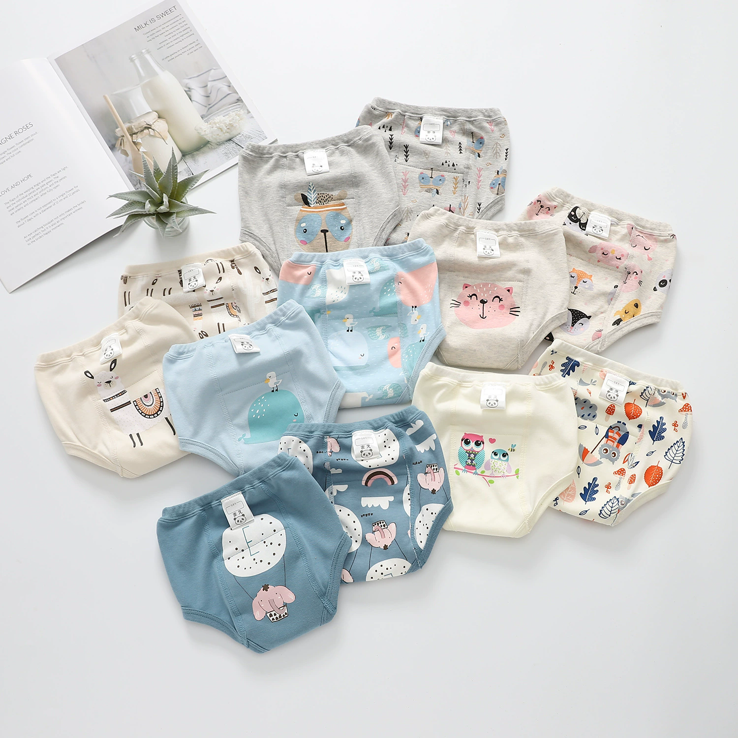 4PCS Baby Waterproof Diapers Pee Shorts Underwears Reusable Soft Ecological Cotton Toddler Potty Training Pants For Boys Girls