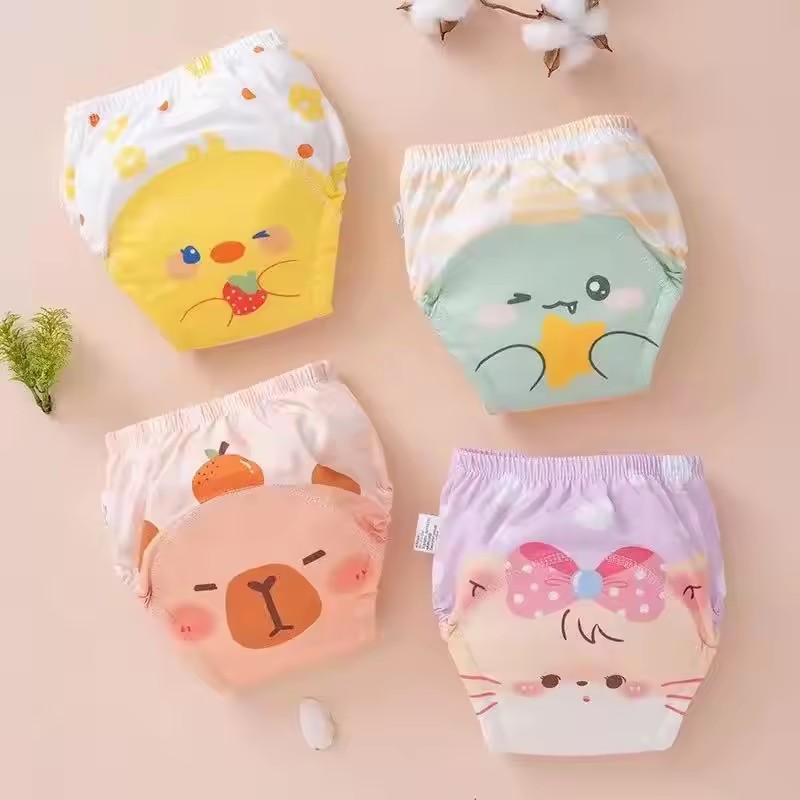 4PCS Baby Waterproof Diapers Pee Shorts Underwears Reusable Soft Ecological Cotton Toddler Potty Training Pants For Boys Girls