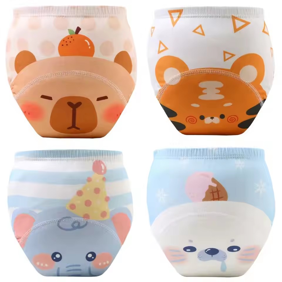 4PCS Baby Waterproof Diapers Pee Shorts Underwears Reusable Soft Ecological Cotton Toddler Potty Training Pants For Boys Girls