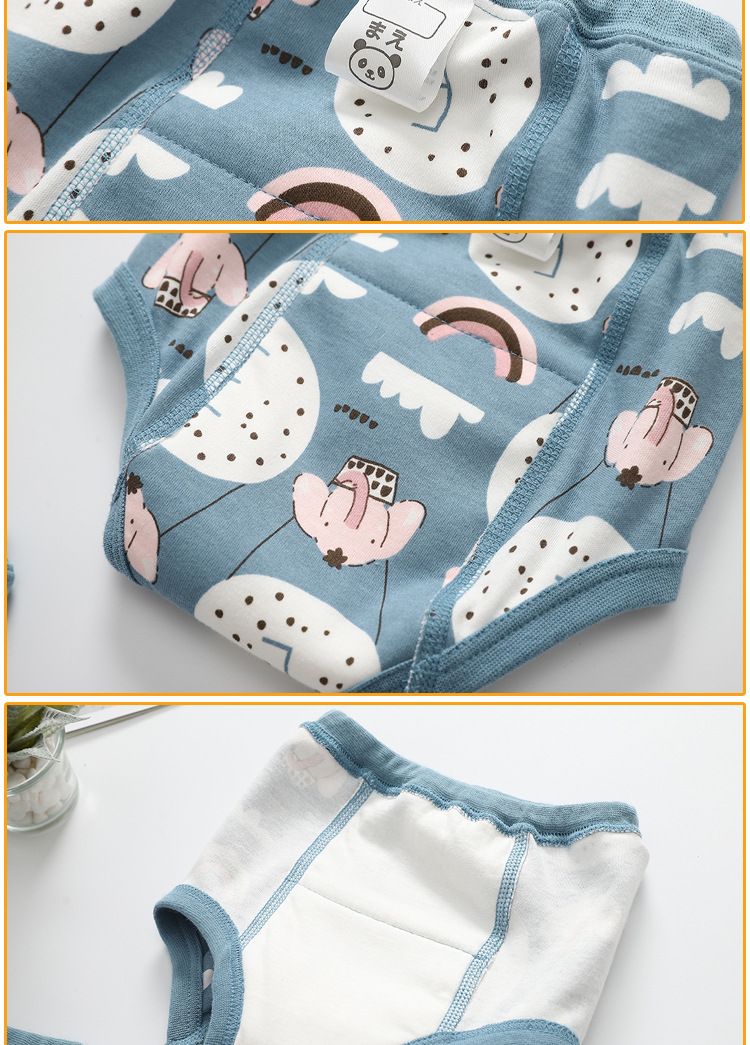 4PCS Baby Waterproof Diapers Pee Shorts Underwears Reusable Soft Ecological Cotton Toddler Potty Training Pants For Boys Girls