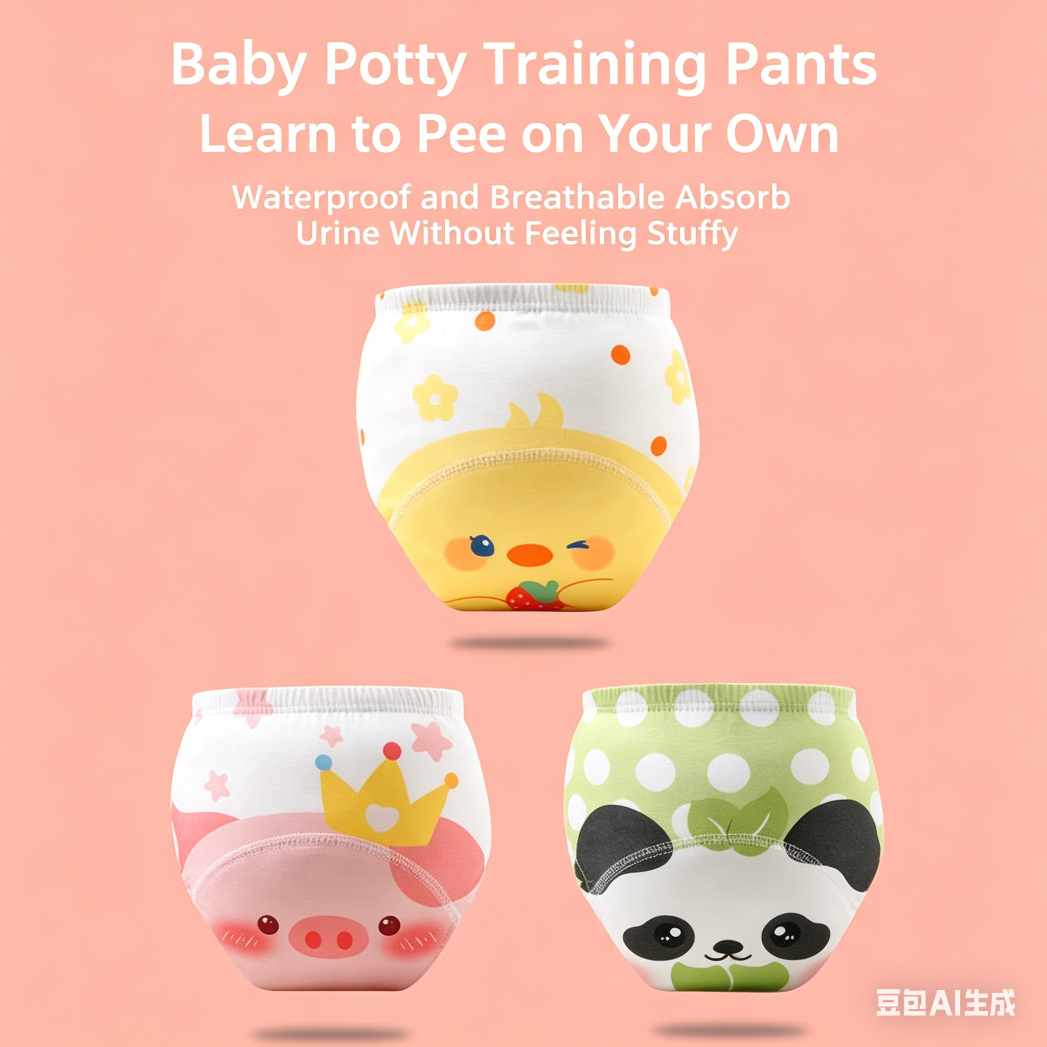 4PCS Baby Waterproof Diapers Pee Shorts Underwears Reusable Soft Ecological Cotton Toddler Potty Training Pants For Boys Girls