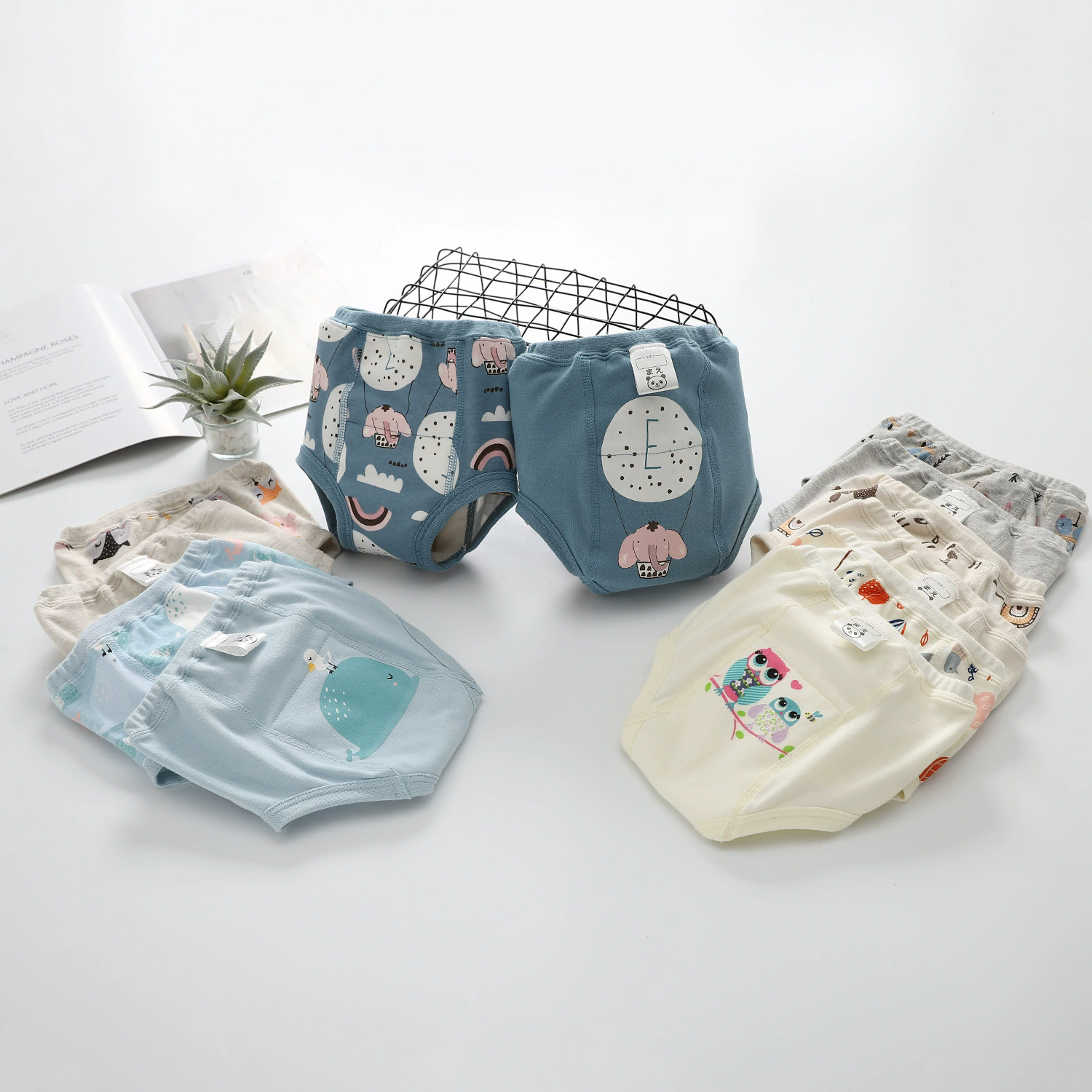 4PCS Baby Waterproof Diapers Pee Shorts Underwears Reusable Soft Ecological Cotton Toddler Potty Training Pants For Boys Girls