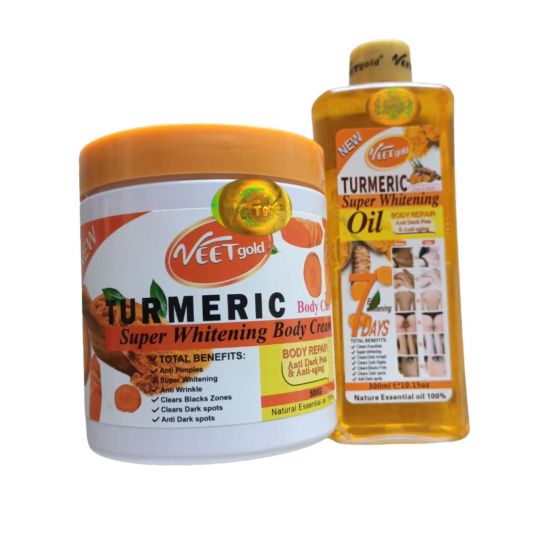 VEET Gold Tumeric Skin Care Set ( Cream+ Scrub +Soap + Oil)