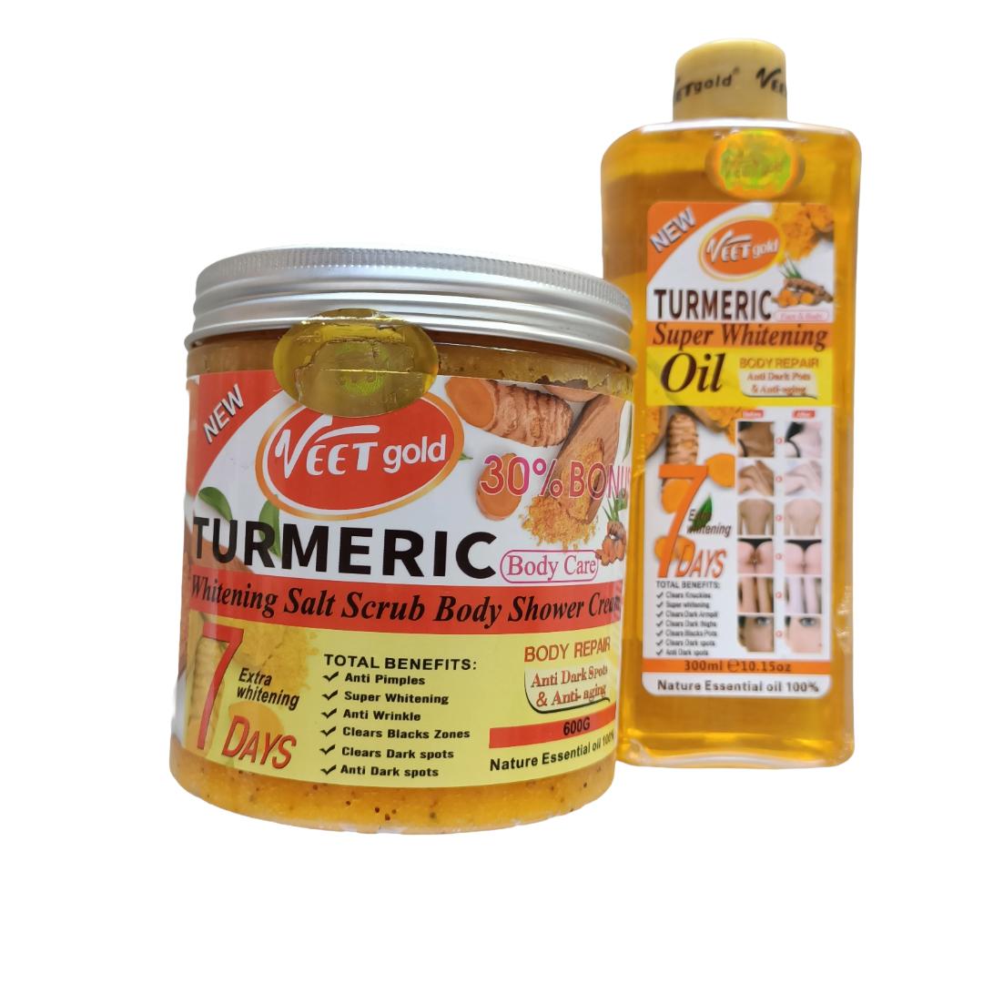 VEET Gold Tumeric Skin Care Set ( Cream+ Scrub +Soap + Oil)