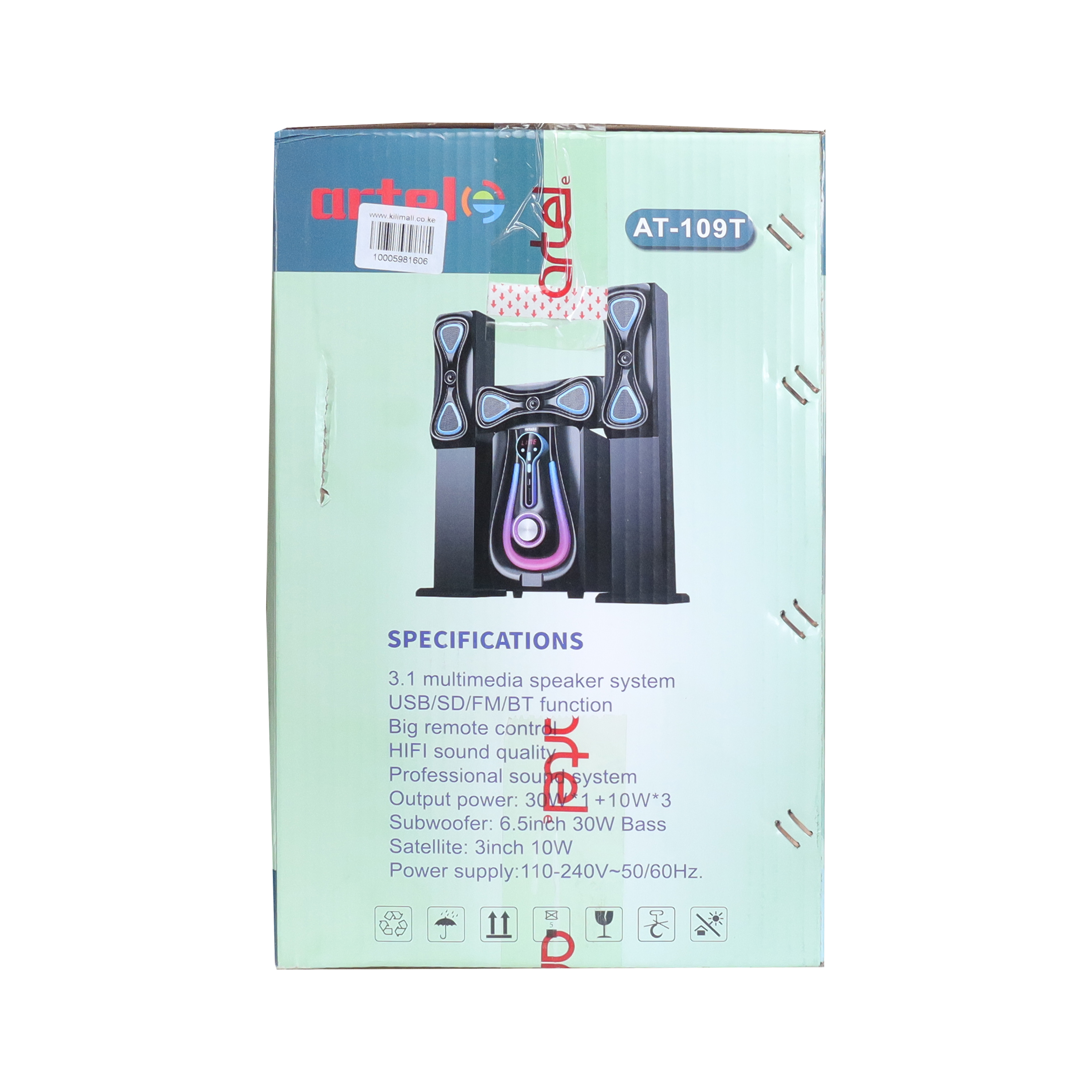 Artel AT-109T 3.1CH Multimedia Bluetooth Subwoofer Speaker, 20000W High Power Home Audio System | Supports Bluetooth/USB/SD/FM Multi-Mode Playback, Remote Control Included, 12-Month Warranty.