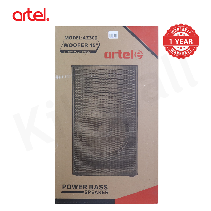 Artel AZ300 15" Passive Power Bass Speaker, High-Impact Outdoor Subwoofer Speaker System for Events Stage Performance, Bluetooth, FM Radio Woofer