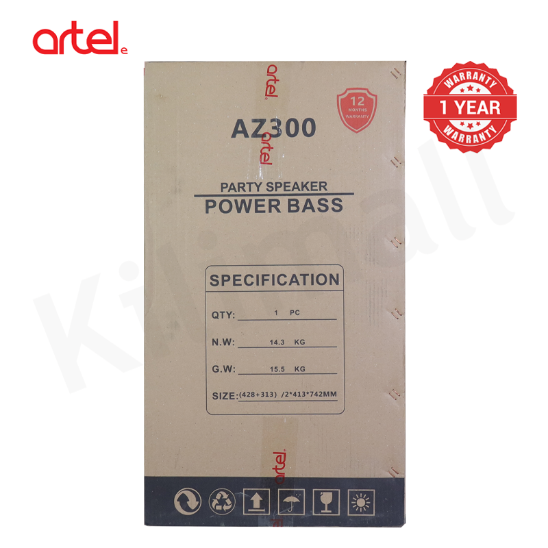 Artel AZ300 15" Passive Power Bass Speaker, High-Impact Outdoor Subwoofer Speaker System for Events Stage Performance, Bluetooth, FM Radio Woofer