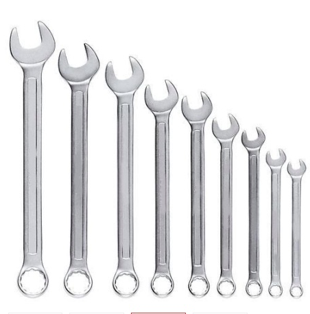 DISEN DISEN 8Pc Chrome Vanadium Steel Double Ring Spanner Set - 6-22mm Sizes, Rust-Free, Storage Rack